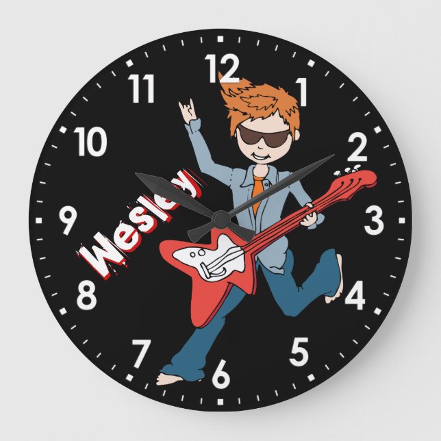 Enfants nom rockstar guitare nom garçon horloge (Recto)