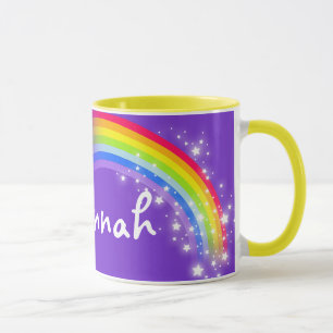 Enfants nommés arc-en-ciel tasse rouge pourpre
