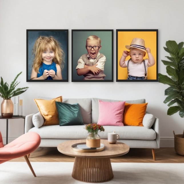 Enfants ou petits-enfants Galerie de photos famili (Create a fabulous photo gallery wall with your children, grandchildren or family member photos.)