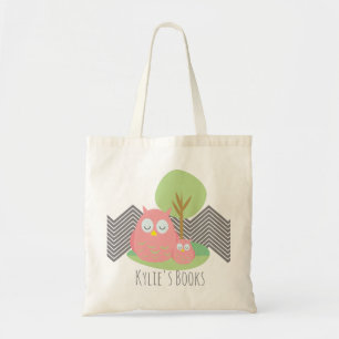 Enfants Owls Pink Library Sac fourre-tout de livre