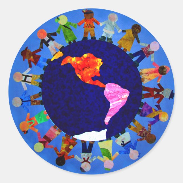 Enfants pacifiques autour du monde Sticker : (Devant)