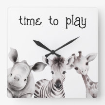 Enfants Personnalisé Safari Thème Horloge