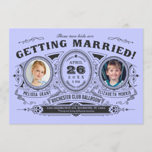 Enfants Photo Lesbian Wedding Invitations   Pourpr