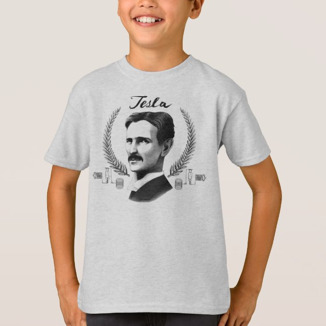 Enfants pour le T-shirt de Tesla (Devant)