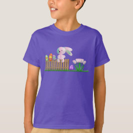 Enfants Purple T-Shirt Garçons Bunny Oeufs Vacance