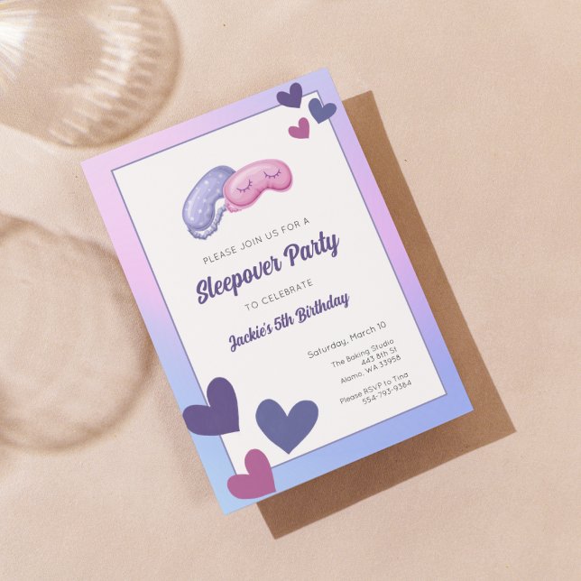 Enfants Sleepover Anniversaire Fête Invitation (Créateur téléchargé)