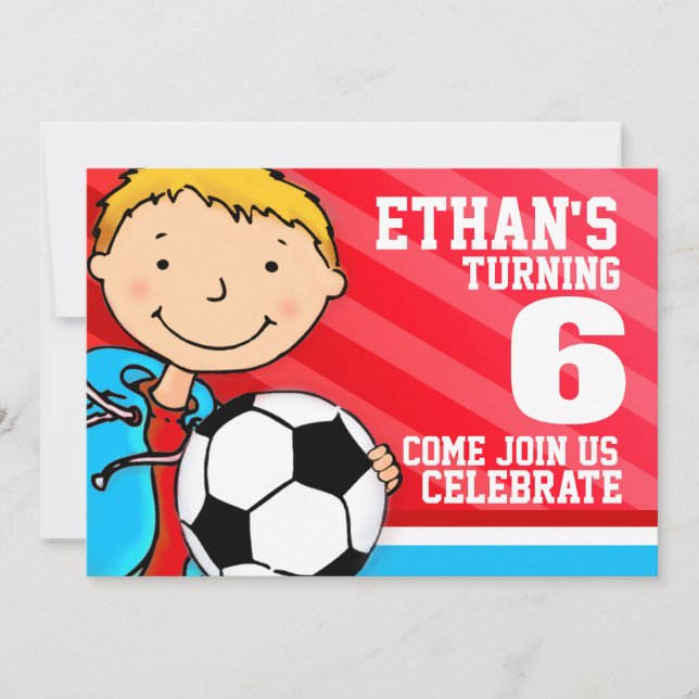 Enfants soccer / football sport invitation anniver (Devant)
