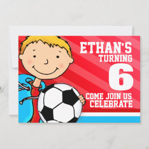 Enfants soccer / football sport invitation anniver