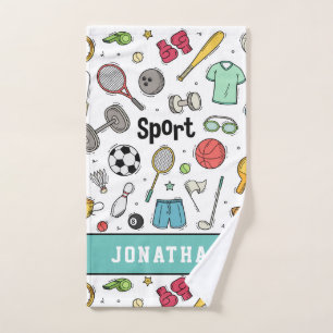 Enfants Sport Motif Garçons Nom Colorful Athletic