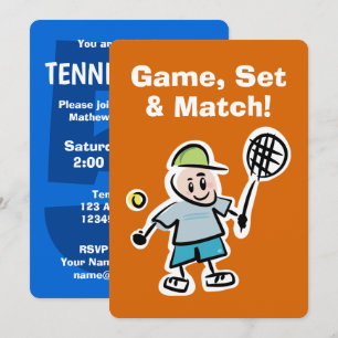 Enfants tennis Invitation fête d'anniversaire avec