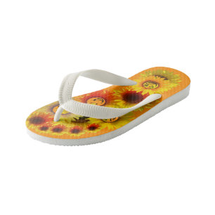 Enfants Toddler orange foncé Unisex Tournesol tongs