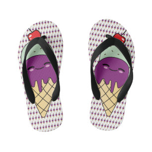 Enfants Tongs Kawaii Style Cône de Glace Happy