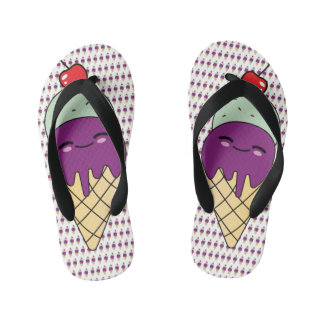 Enfants Tongs Kawaii Style Cône de Glace Happy