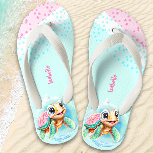 Enfants Tortue mignonne tongs pour les filles personnalisé