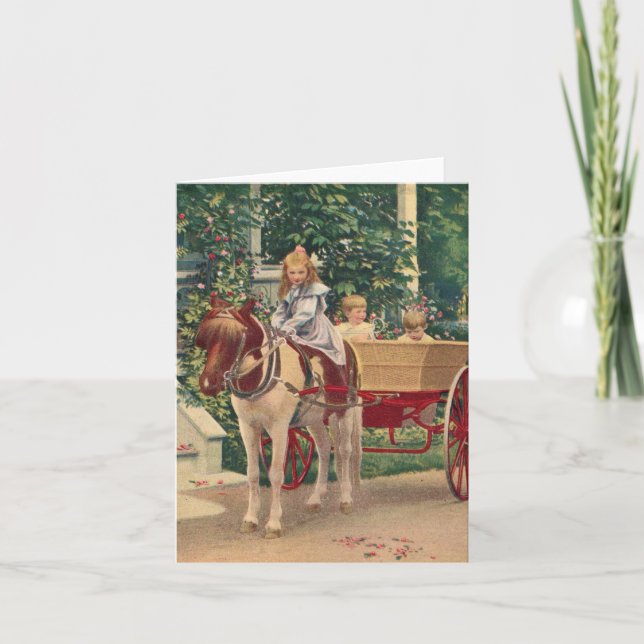 enfants vers 1910 et chariot à cheval (Devant)