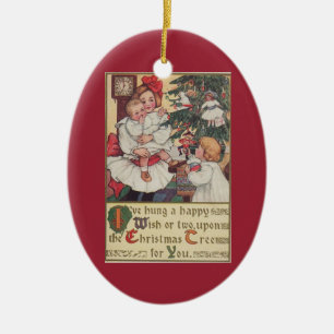 Enfants vintages Arbre de Noël victorien Ornement