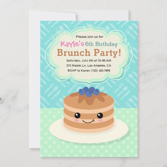 Enfants Yummy Brunch Anniversaire Fête Invitation (Devant)