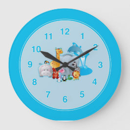 Enfants Zoo Animaux Horloge murale