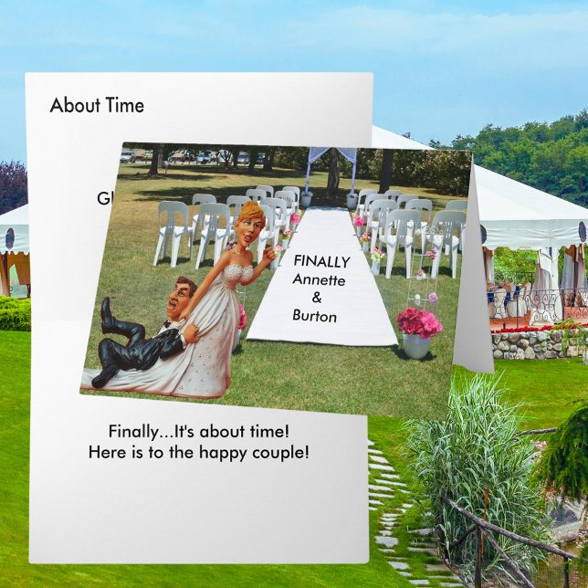 Enfin Mariage Couple drôle Carte de voeux (Finally Wedding Couple Funny Greeting Card)