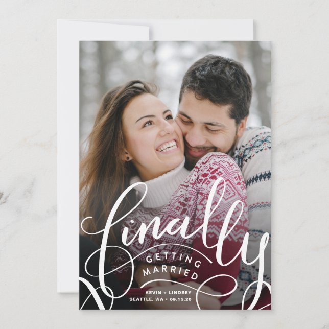 Enfin Se marier Enregistrer la carte Date (Devant)