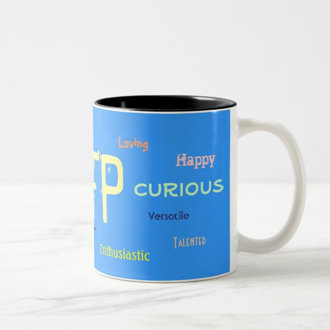 ENFP, der Visionär, Eifer, Lieben, vielseitig, S… Zweifarbige Tasse (Rechts)