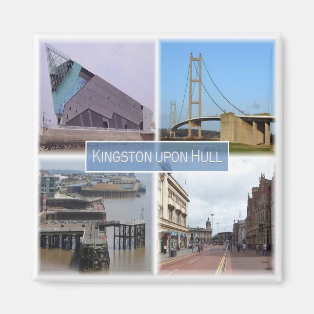 ENG017 KINGSTON upon HULL, Yorkshire, Kühlschrank Magnet (Vorne)