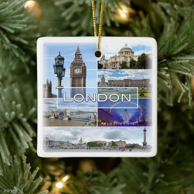 ENG025 LONDON, Big Ben, Westminster, Keramikornament (Baum)