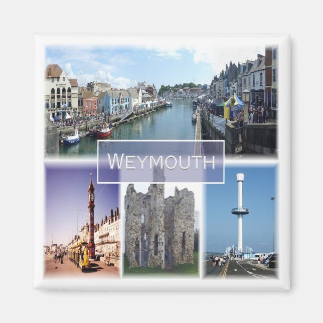 ENG036 WEYMOUTH, England, Europa, Kühlschrank Magnet (Vorne)