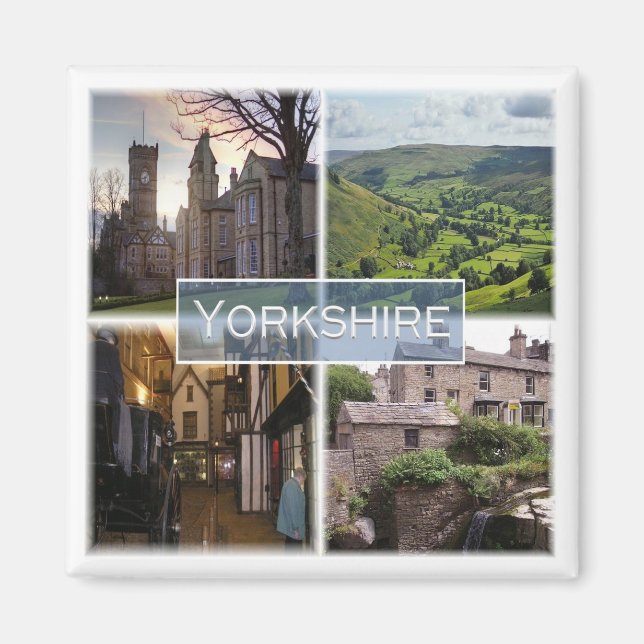 ENG040 YORKSHIRE, England, Europa, Kühlschrank Magnet (Vorne)