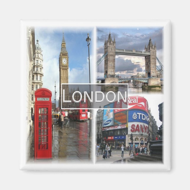 ENG048 LONDON, England, Europa, Kühlschrank Magnet (Vorne)