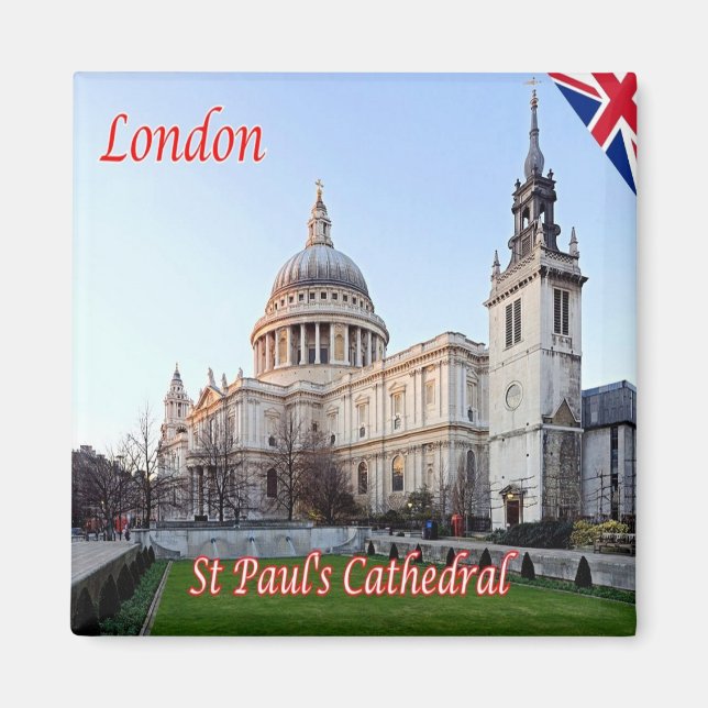 ENG083 LONDON SAINT PAUL CATHEDRAL, Kühlschrank Magnet (Vorne)