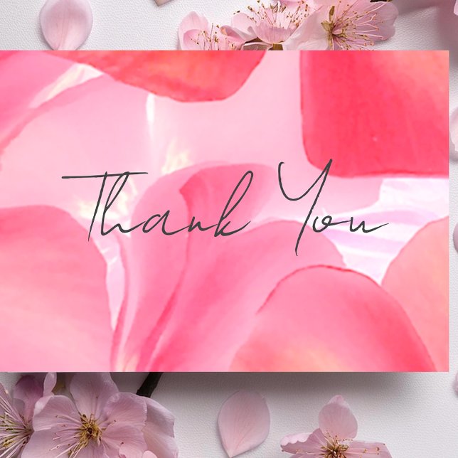 Eng rosa Blossom Babydusche Danke Karte (Elegant summer floral thank yow cards.)