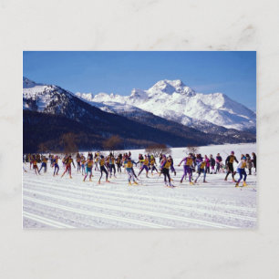Engadin ski marathon, Silvaplana, Schweiz int Postkarte