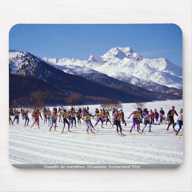 Engadin Skimarathon, Silvaplana, die Schweiz Wint Mousepad (Vorne)