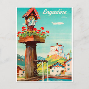 Engadin, Stadtquelle, Schweiz Postkarte