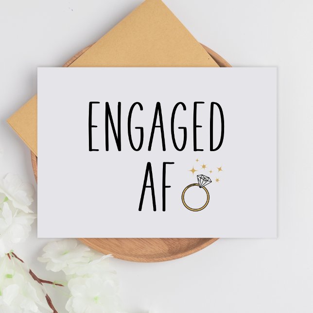 Engaged AF | Funny Minimalist Engagement Card Karte (Von Creator hochgeladen)
