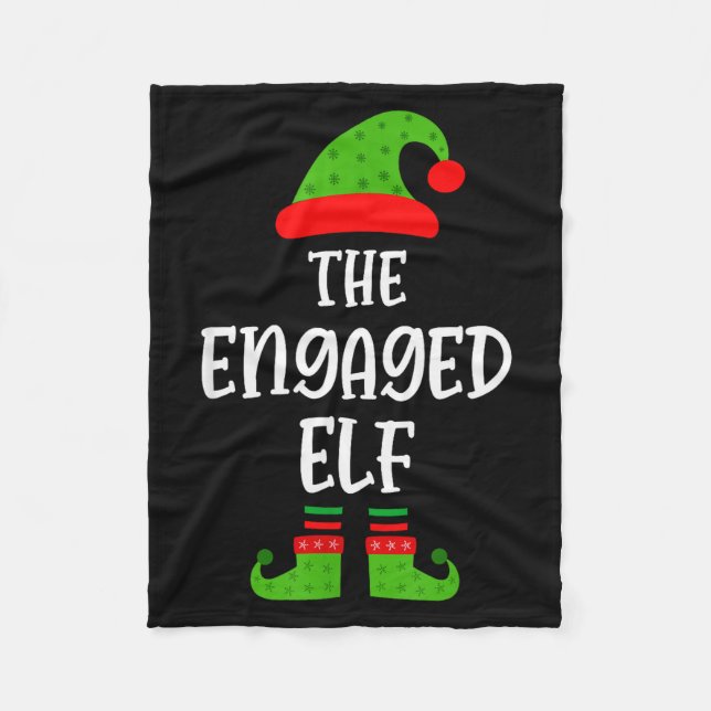 Engaged Elf Family Matching Christmas Engagement  Fleecedecke (Vorderseite)
