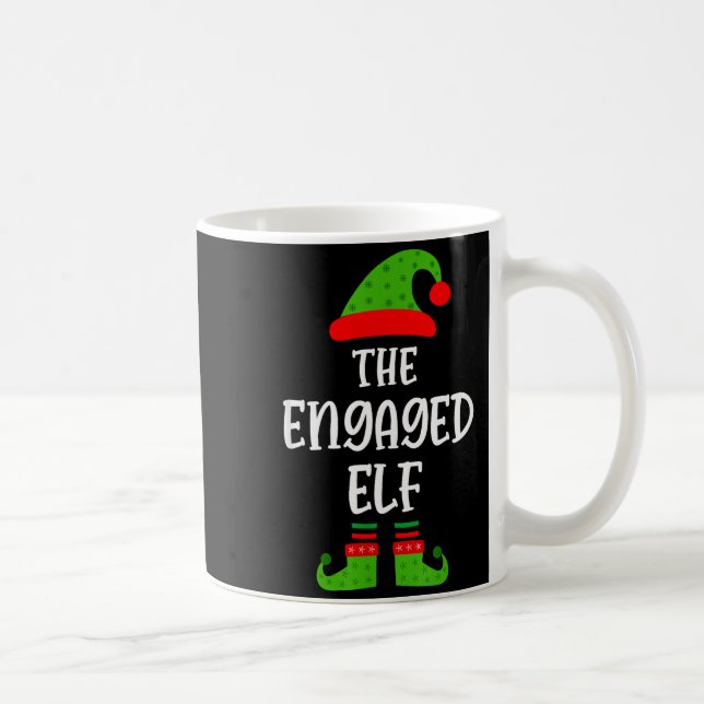 Engaged Elf Family Matching Christmas Engagement  Kaffeetasse (Rechts)