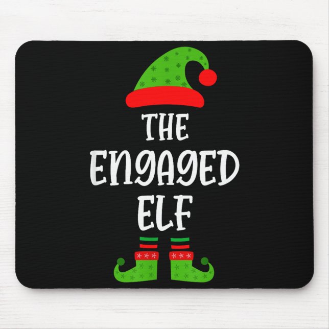 Engaged Elf Family Matching Christmas Engagement  Mousepad (Vorne)