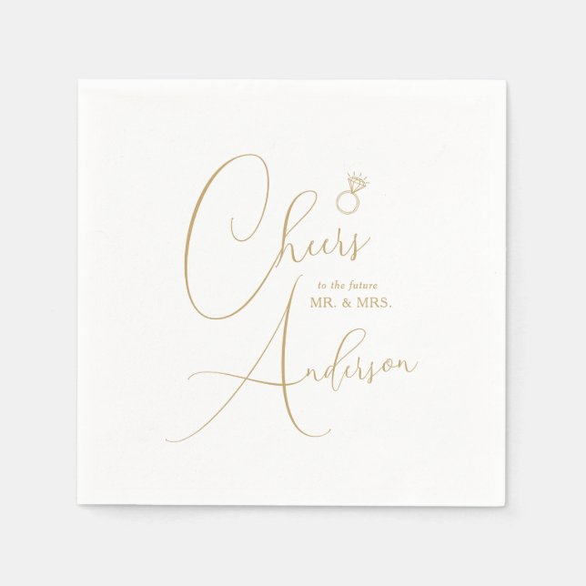 Engagement Cheers to the future Mr. and Mrs. Serviette (Vorderseite)