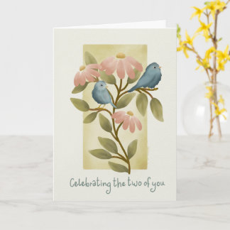Engagement Congratulations Watercolor Blue Birds a Karte