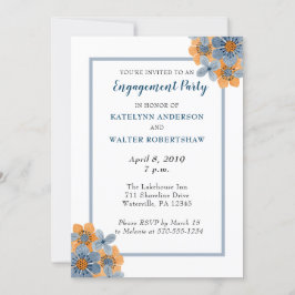 Engagement für Blau und Orange Blume lädt ein Einladung