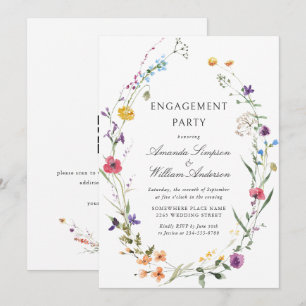 ENGAGEMENT PARTEI "Elegante Watercolor Wilde Blume Einladung