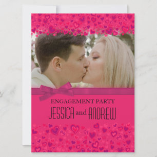 Engagement Partei rosa Herzen Ihr Foto Einladung