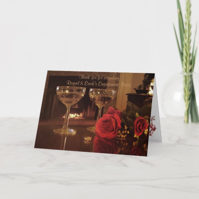 Engagement Partei Vielen Dank für Ihre Karte Wein  (Vorderseite)