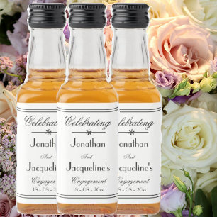 Engagement Party Elegante klassische White Mini Alkoholflaschenetikett