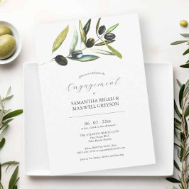Engagement Party Invitations Botanical Olive Einladung