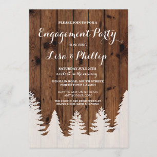 Engagement Party Rustikale Dusche Winterbäume lade Einladung