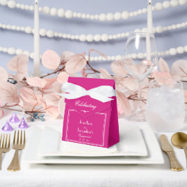 Engagement Party Schöne Magenta Script Chic Geschenkschachtel