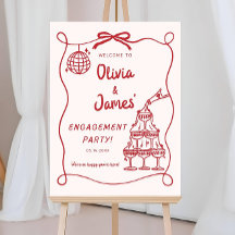 Engagement Party Welcome Sign Template, Whimsical 